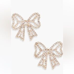 Tasha NWT Crystal Bow Stud Earrings